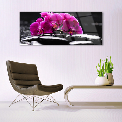 Foto schilderij op glas Zen stenen orchid spa