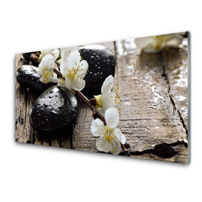 Foto schilderij op glas Bloemen fruit twig