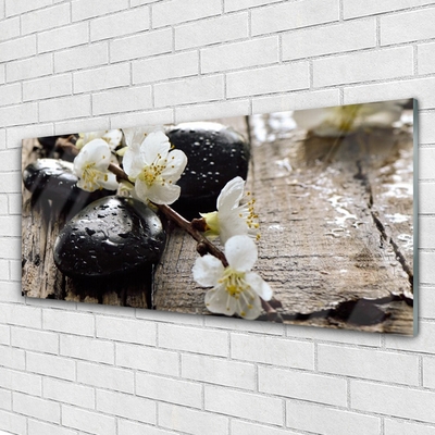 Foto schilderij op glas Bloemen fruit twig