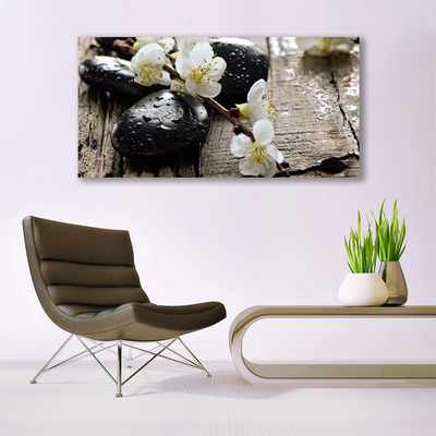 Foto schilderij op glas Bloemen fruit twig