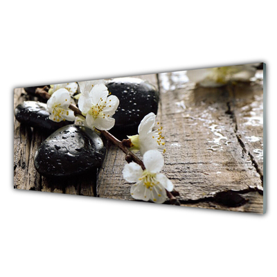 Foto schilderij op glas Bloemen fruit twig