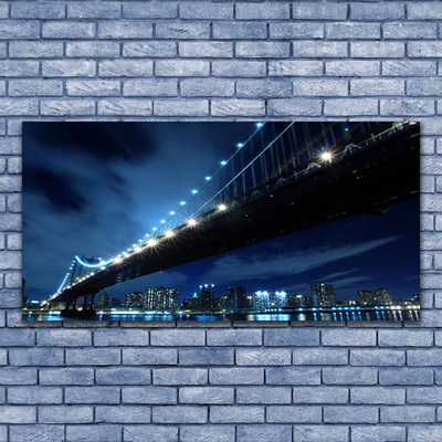 Foto schilderij op glas Bridge city architectuur