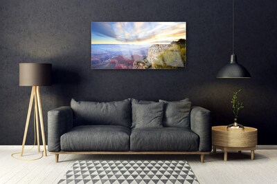 Foto schilderij op glas Sea mountain landscape