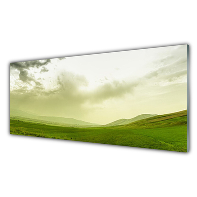 Foto schilderij op glas Nature green meadow view