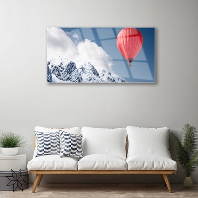 Foto schilderij op glas Balloon peaks bergen winter