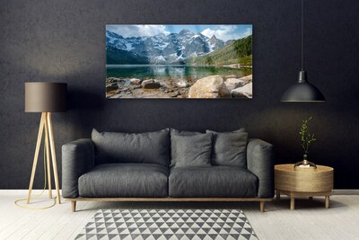 Foto schilderij op glas Tatragebergte forest lake