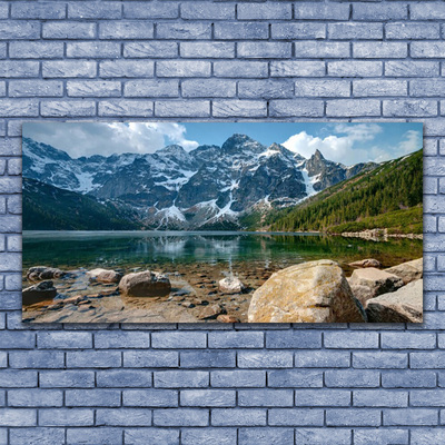 Foto schilderij op glas Tatragebergte forest lake