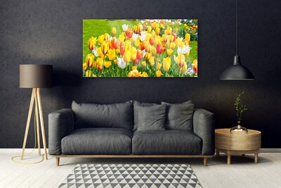 Foto schilderij op glas Tulpen bloemen nature