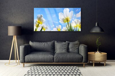 Foto schilderij op glas Planten bloemen tulips