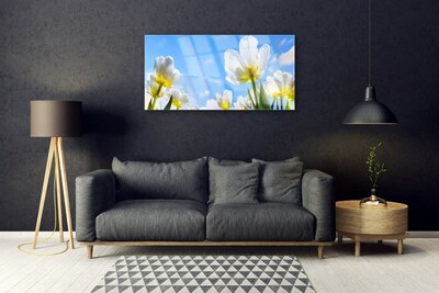 Foto schilderij op glas Planten bloemen tulips