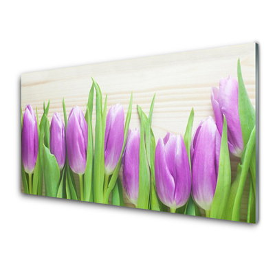 Foto schilderij op glas Tulpen bloemen nature