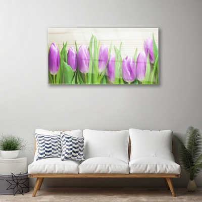 Foto schilderij op glas Tulpen bloemen nature