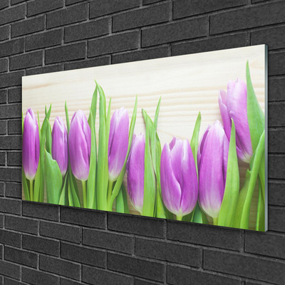 Foto schilderij op glas Tulpen bloemen nature