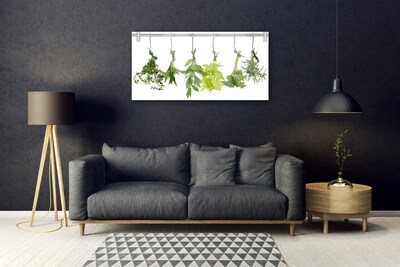 Foto schilderij op glas Leaves nature herbs