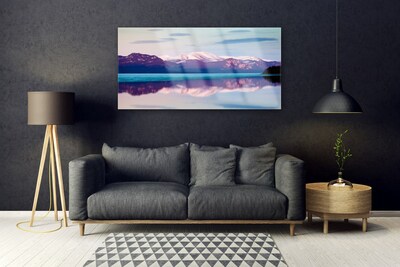 Foto schilderij op glas Mountain lake landscape
