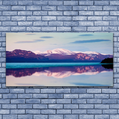 Foto schilderij op glas Mountain lake landscape
