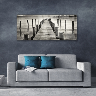 Foto schilderij op glas Sea bridge architectuur
