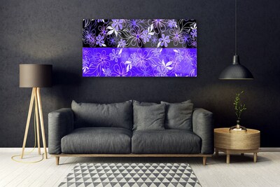 Foto schilderij op glas Abstract design van de kunst bloemen