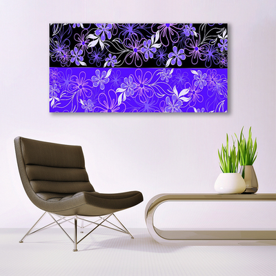 Foto schilderij op glas Abstract design van de kunst bloemen