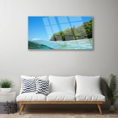 Foto schilderij op glas Sea tree landscape