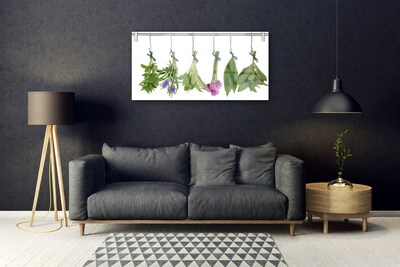 Foto schilderij op glas Kruiden gedroogde bladeren bloemen