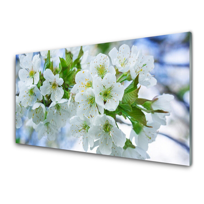 Foto schilderij op glas Bloemen boombladeren nature