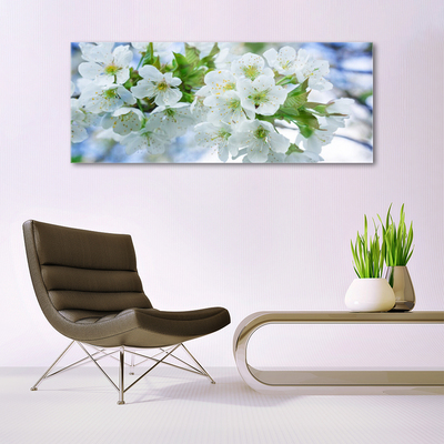 Foto schilderij op glas Bloemen boombladeren nature