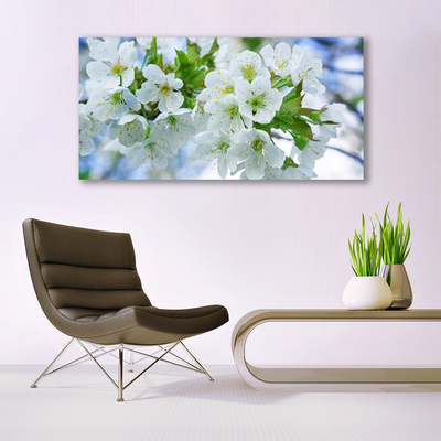 Foto schilderij op glas Bloemen boombladeren nature