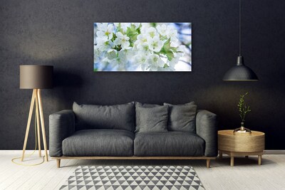 Foto schilderij op glas Bloemen boombladeren nature