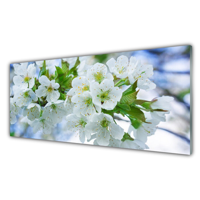 Foto schilderij op glas Bloemen boombladeren nature