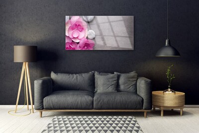 Foto schilderij op glas Roze bloemen aromatherapie
