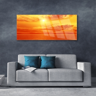 Foto schilderij op glas Sun sea landscape
