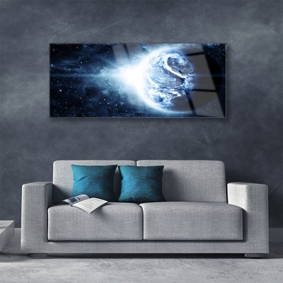 Foto schilderij op glas Planet earth space