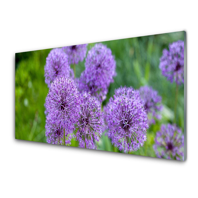 Foto schilderij op glas Purple weidebloemen