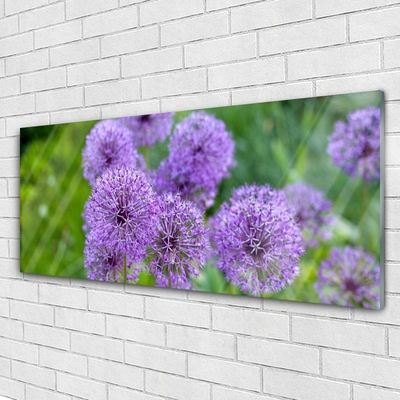 Foto schilderij op glas Purple weidebloemen