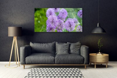 Foto schilderij op glas Purple weidebloemen