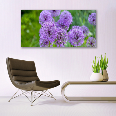 Foto schilderij op glas Purple weidebloemen