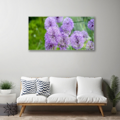 Foto schilderij op glas Purple weidebloemen