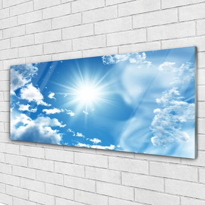 Foto schilderij op glas Blue sky zon wolken