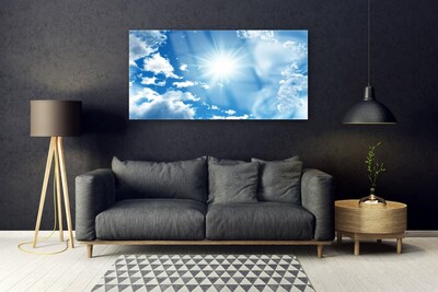 Foto schilderij op glas Blue sky zon wolken
