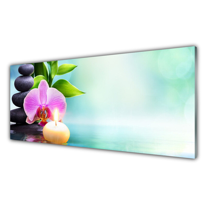 Foto schilderij op glas Orchid water natuur