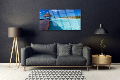 Foto schilderij op glas Sea bridge architectuur