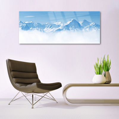 Foto schilderij op glas Mist mountain landscape