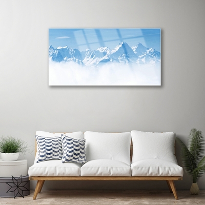 Foto schilderij op glas Mist mountain landscape