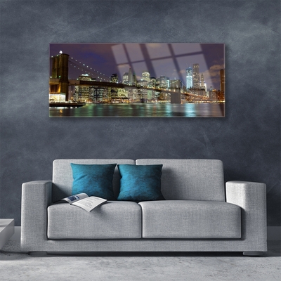 Foto schilderij op glas Architectuur bridge city