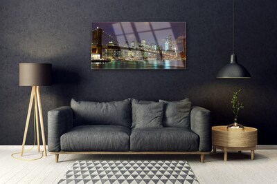 Foto schilderij op glas Architectuur bridge city