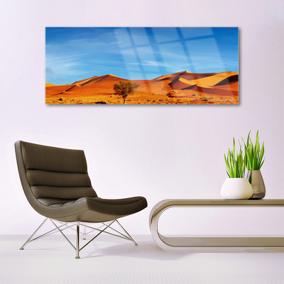 Foto schilderij op glas Landschap van de woestijn van het zand