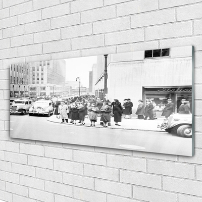 Foto schilderij op glas Retro stadsgeschiedenis