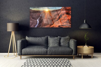 Foto schilderij op glas Zon landschap van de woestijn