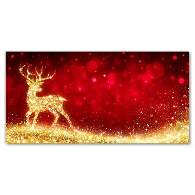 Foto op glas Golden Reindeer Christmas Decoration